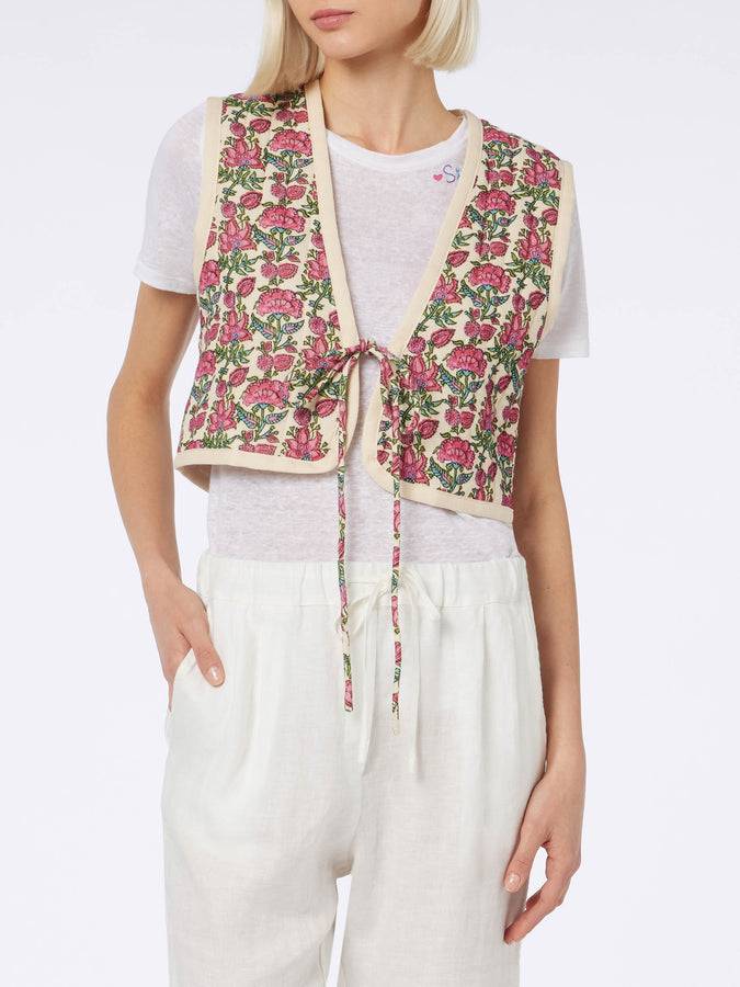 Mc2 Saint Barth Gilet imbottito da donna ricamato Online