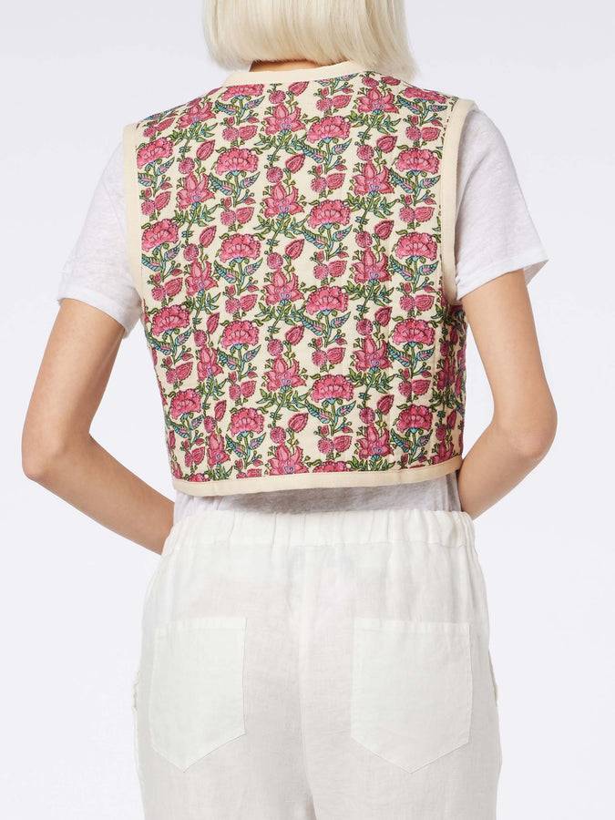 Mc2 Saint Barth Gilet imbottito da donna ricamato Online