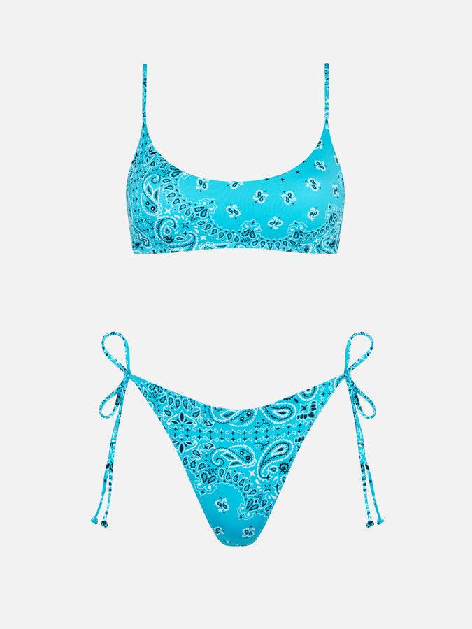 Mc2 Saint Barth Bikini da donna a bralette con stampa bandana Italy