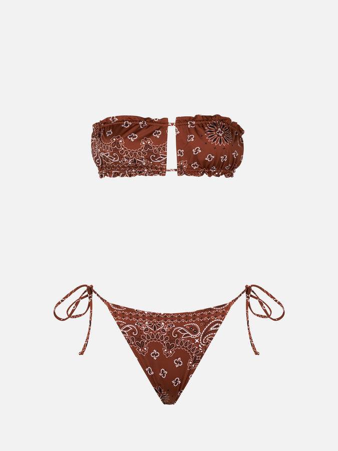 Mc2 Saint Barth Bikini da donna a fascia con stampa bandana Nuovo