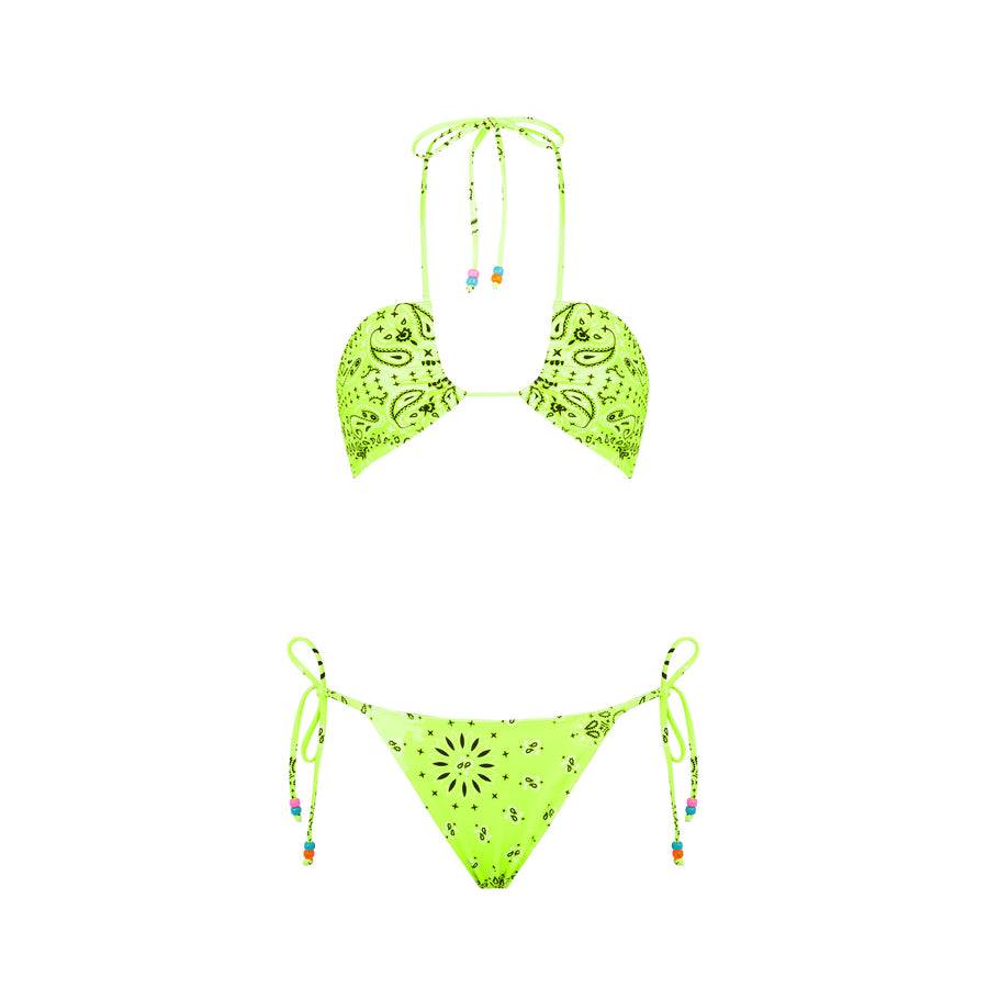 Mc2 Saint Barth Bikini da donna a fascia con stampa bandana e charms Pezzi Unici