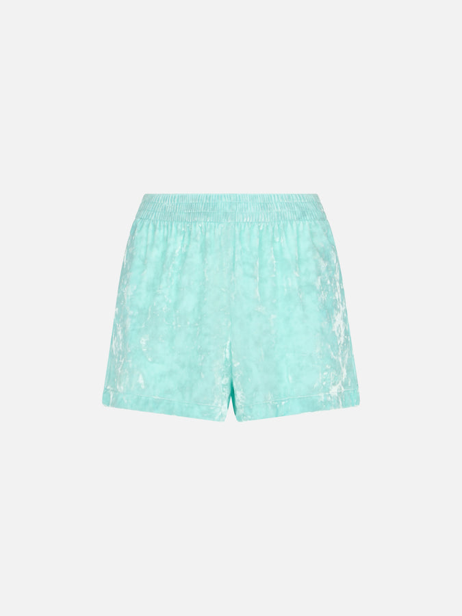 Mc2 Saint Barth Woman water green chenille pull up shorts Cate Convenienza