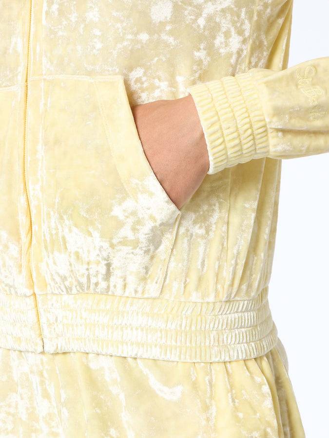 Mc2 Saint Barth Woman pale yellow chenille zipped hoodie Jasmine Novità