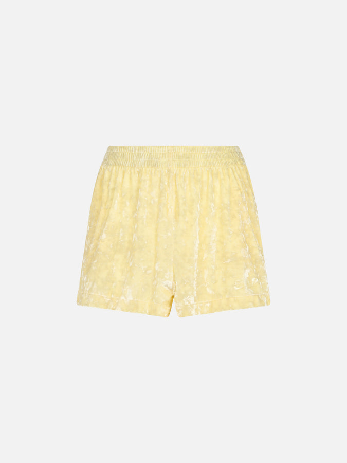 Mc2 Saint Barth Woman pale yellow chenille pull up shorts Cate Presa