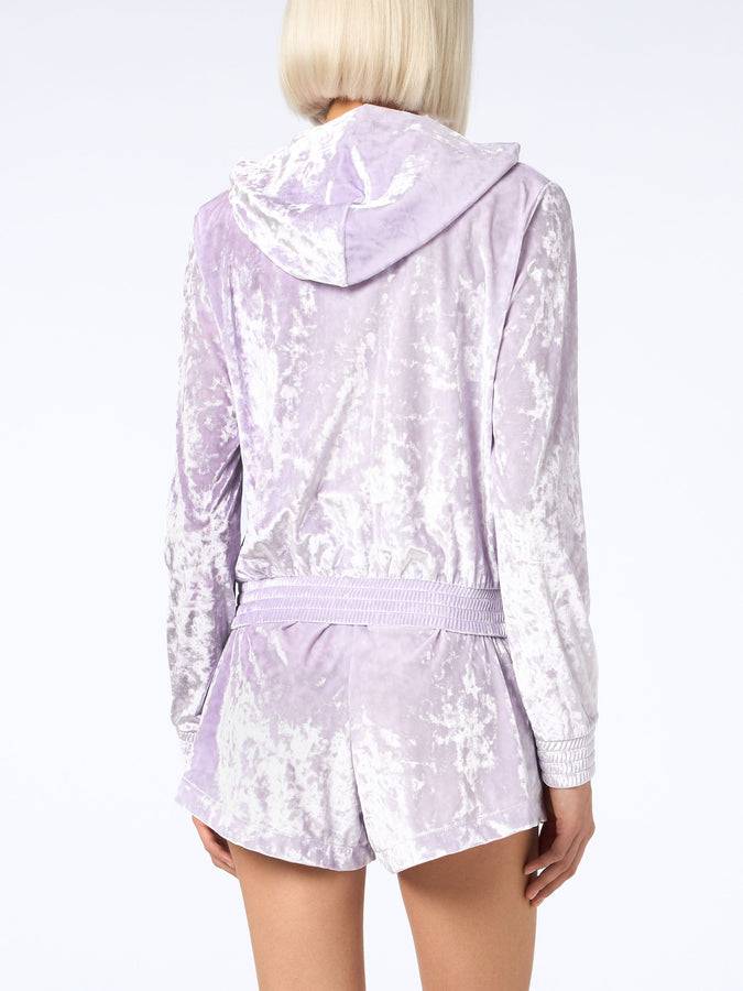 Mc2 Saint Barth Woman lilac chenille zipped hoodie Jasmine Sconto