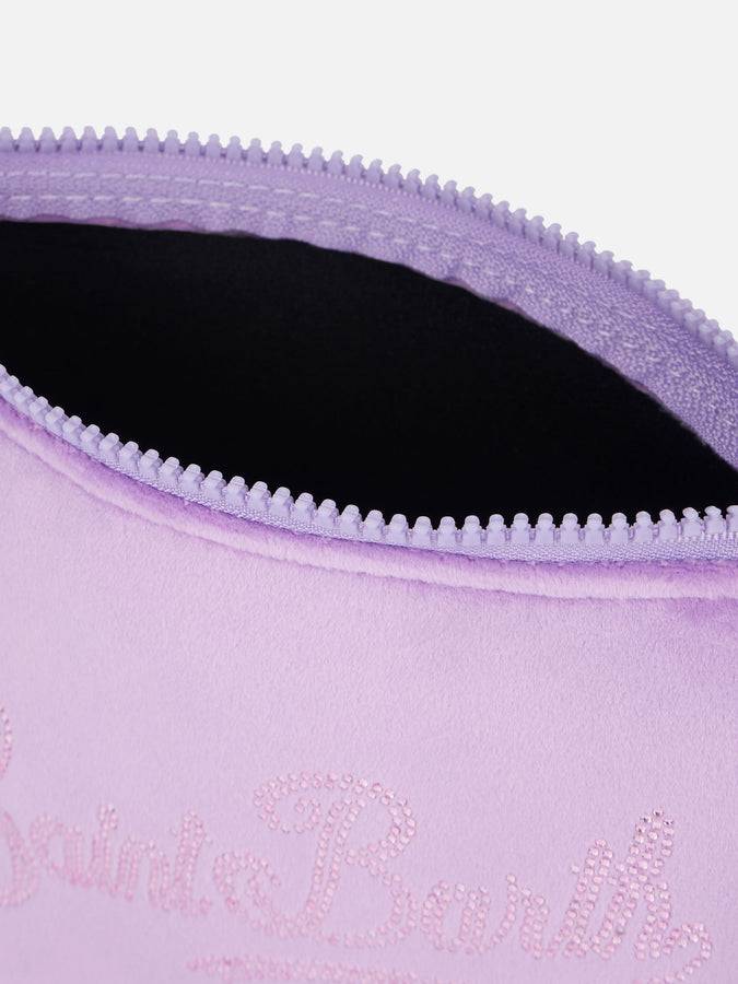 Mc2 Saint Barth Pochette Aline in ciniglia lilla con strass Outlet