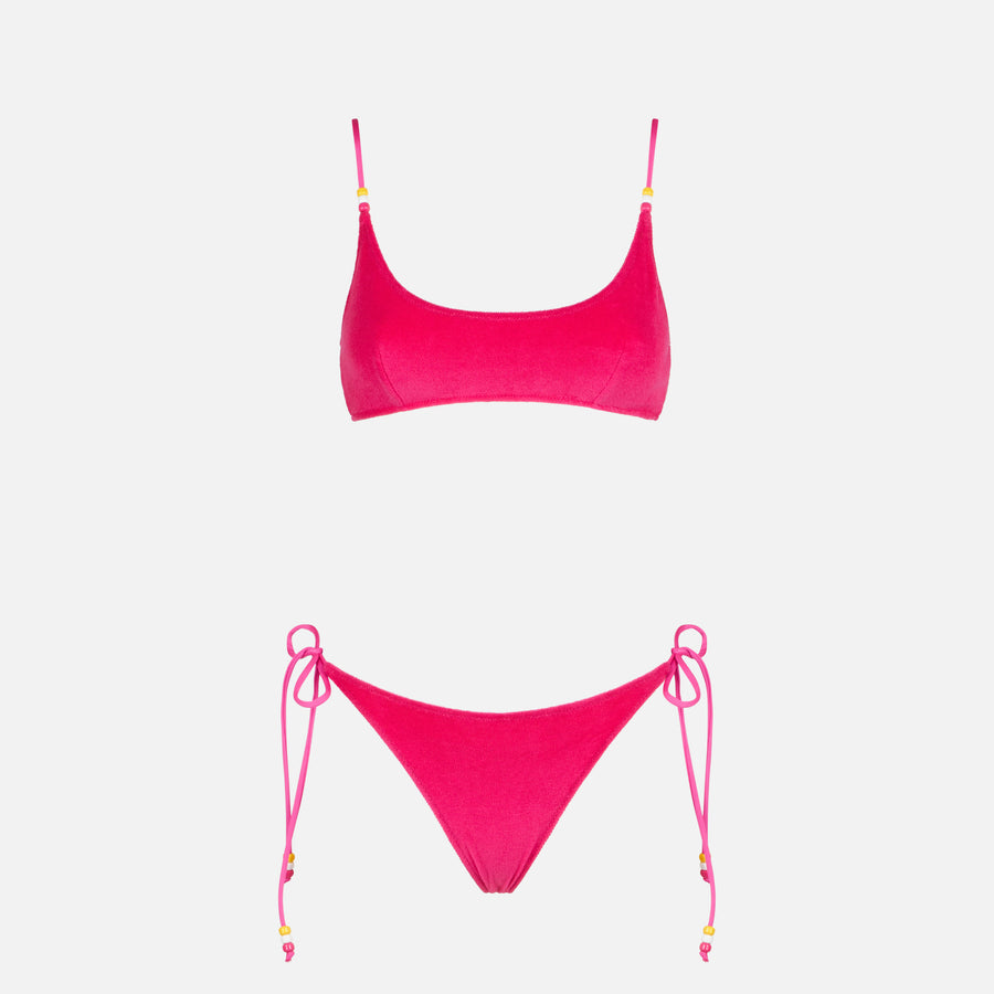 Mc2 Saint Barth Bikini da donna a bralette in spugna fucsia Saldi Di Fabbrica