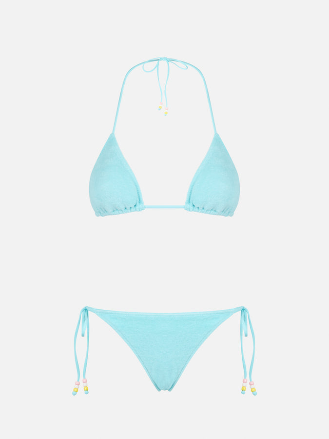 Mc2 Saint Barth Bikini da donna a triangolo in spugna verde acqua Vendite Flash