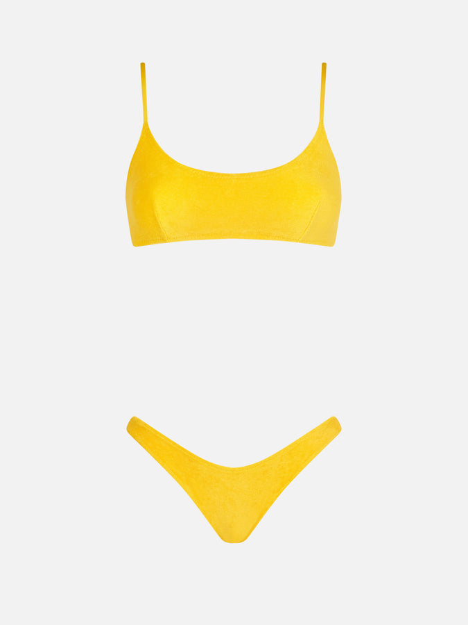 Mc2 Saint Barth Bikini da donna a bralette in spugna gialla 2025