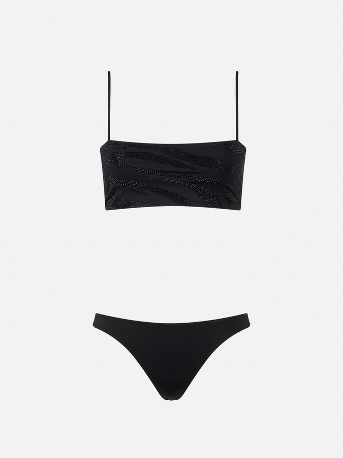Mc2 Saint Barth Bikini donna a fascia zebrato Athena Naomi con strass Promozione