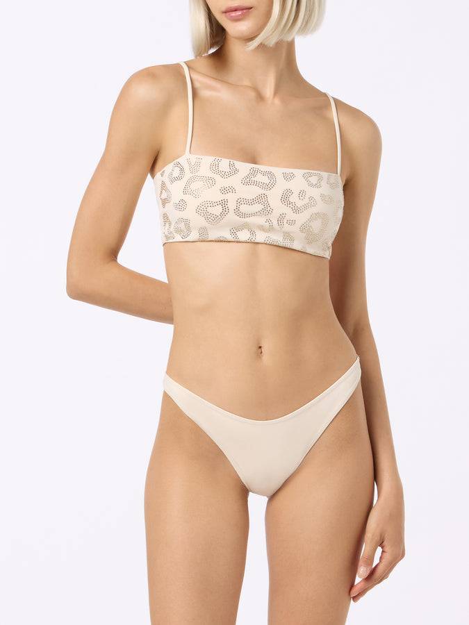 Mc2 Saint Barth Bikini donna a fascia animalier Athena Naomi con strass Spedizione Gratuita