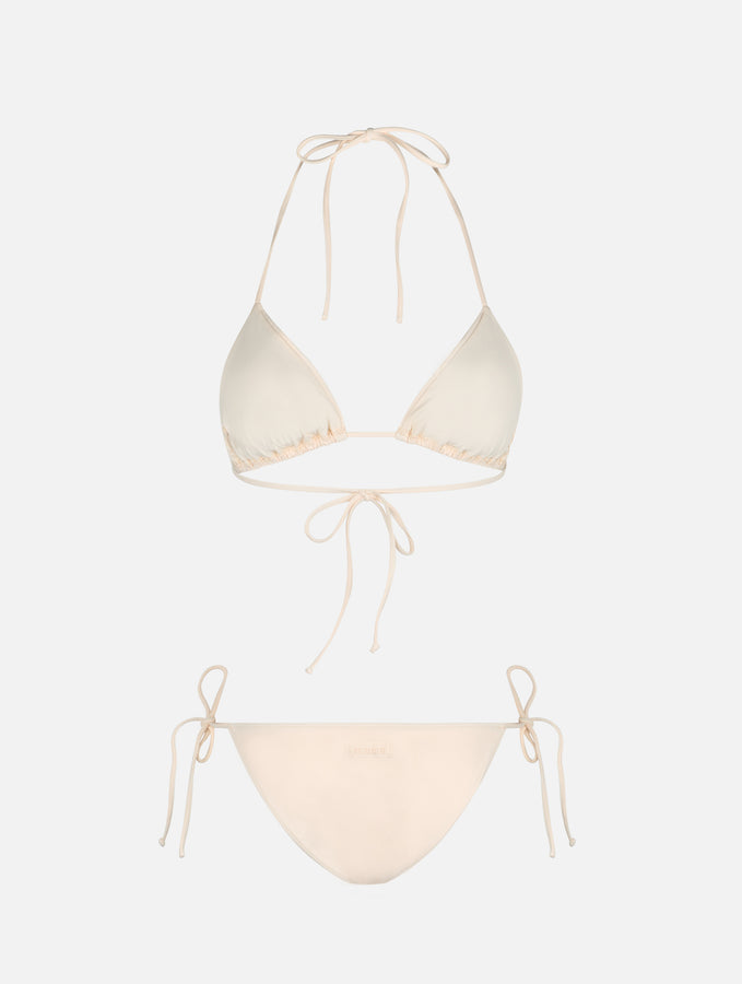 Mc2 Saint Barth Bikini da donna a triangolo beige con strass Negozi Online