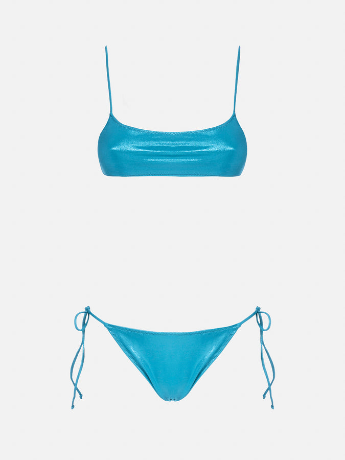 Mc2 Saint Barth Bikini da donna a bralette lamina verde acqua Sadie Marielle Promozione Limitata