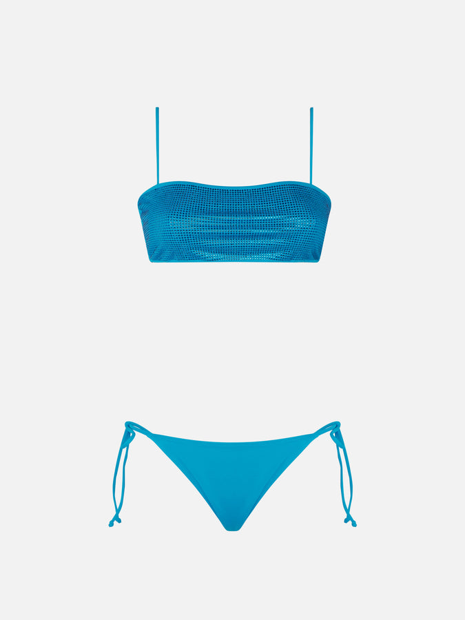 Mc2 Saint Barth Bikini da donna fascia turchese con strass Fino Al -60%