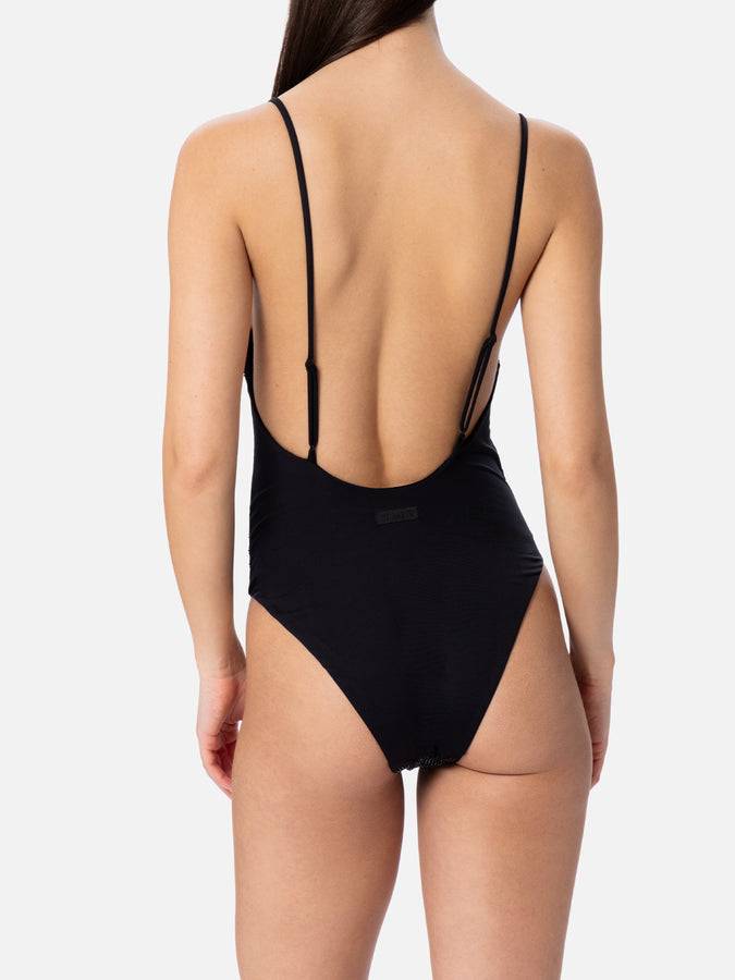 Mc2 Saint Barth Costume intero da donna nero Cecille con strass Affare Del Giorno