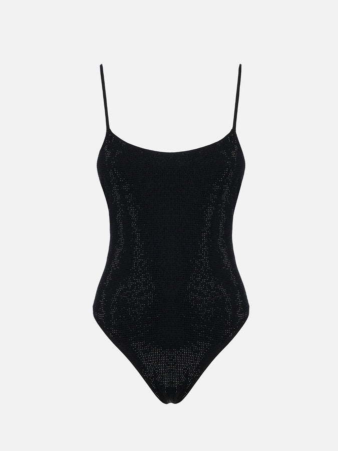 Mc2 Saint Barth Costume intero da donna nero Cecille con strass Affare Del Giorno