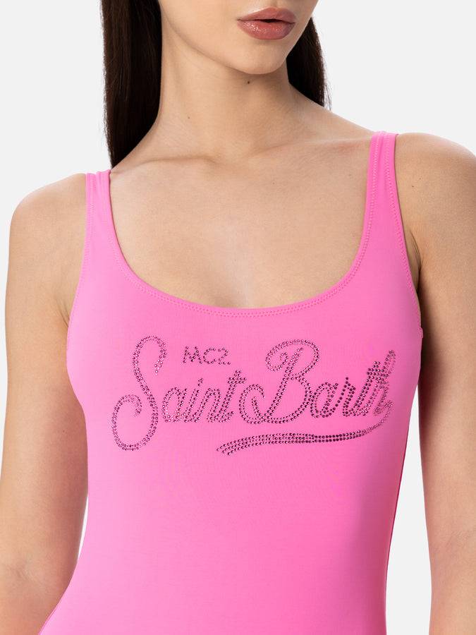 Mc2 Saint Barth Costume intero da donna Lora con schiena scoperta e strass Sottocosto