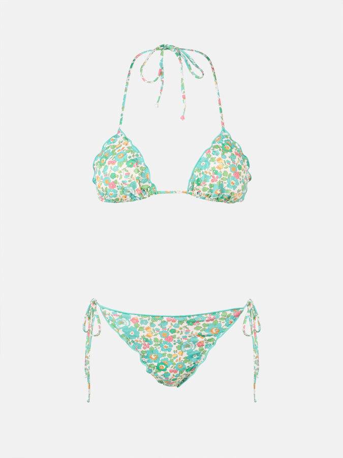 Mc2 Saint Barth Bikini classico triangolo donna Betsy Sagittarius Miami | REALIZZATO CON TESSUTO LIBERTY Saldi