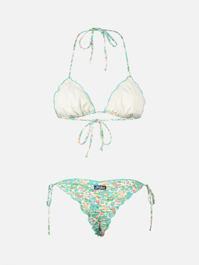 Mc2 Saint Barth Bikini classico triangolo donna Betsy Sagittarius Miami | REALIZZATO CON TESSUTO LIBERTY Saldi