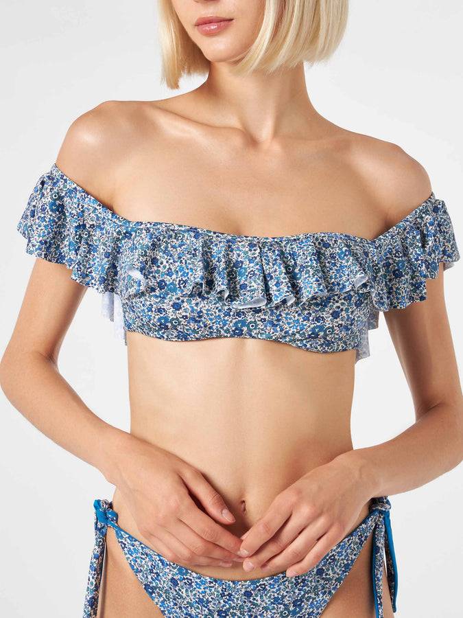 Mc2 Saint Barth Bikini spalle scoperte con stampa floreale | EDIZIONE SPECIALE LIBERTY Saldi Di Fabbrica