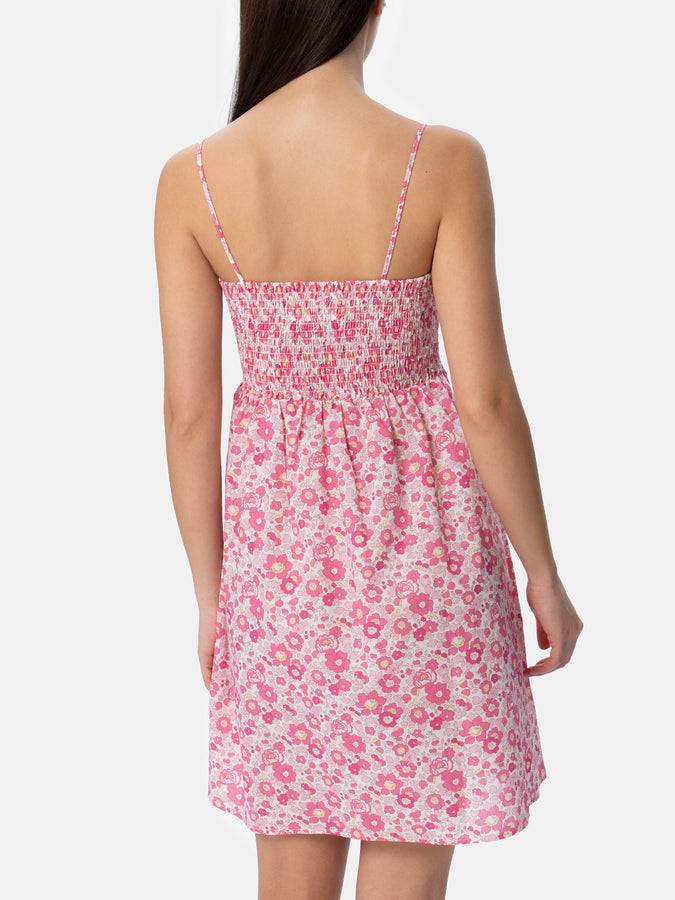 Mc2 Saint Barth Abito da donna Betsy in cotone Hawa con ricamo punto smock | REALIZZATO CON TESSUTO LIBERTY Vendite Flash