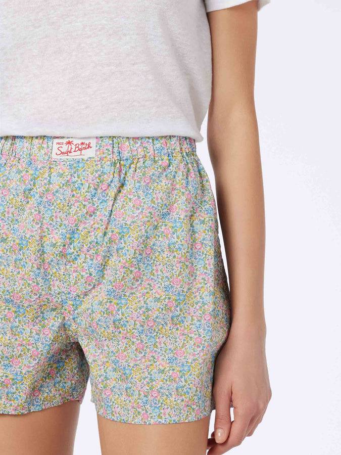Mc2 Saint Barth Pantaloncini da donna Boxy in cotone stampa Emma & Georgina | REALIZZATO CON TESSUTO LIBERTY In Saldo