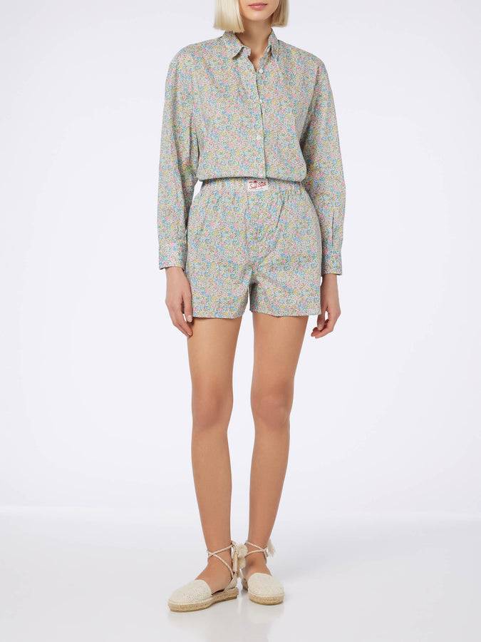 Mc2 Saint Barth Pantaloncini da donna Boxy in cotone stampa Emma & Georgina | REALIZZATO CON TESSUTO LIBERTY In Saldo