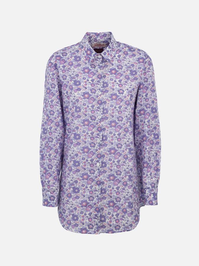 Mc2 Saint Barth Camicia over da donna in cotone stampa Betsy Brigitte | REALIZZATA CON TESSUTO LIBERTY Nuova