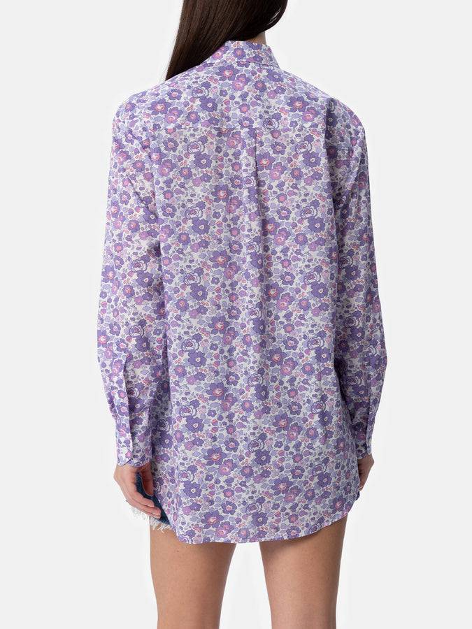 Mc2 Saint Barth Camicia over da donna in cotone stampa Betsy Brigitte | REALIZZATA CON TESSUTO LIBERTY Nuova