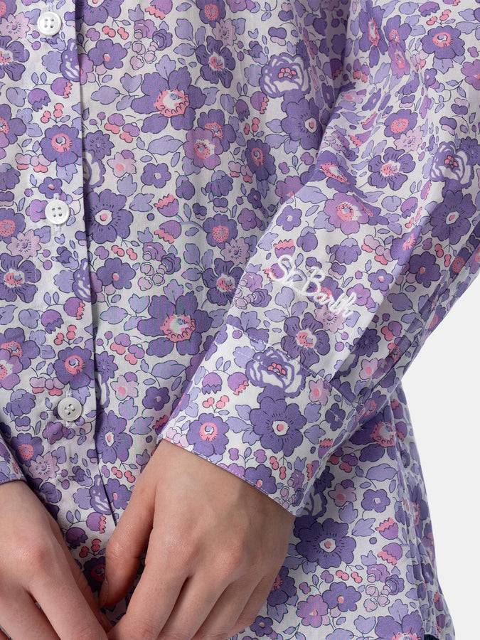 Mc2 Saint Barth Camicia over da donna in cotone stampa Betsy Brigitte | REALIZZATA CON TESSUTO LIBERTY Nuova