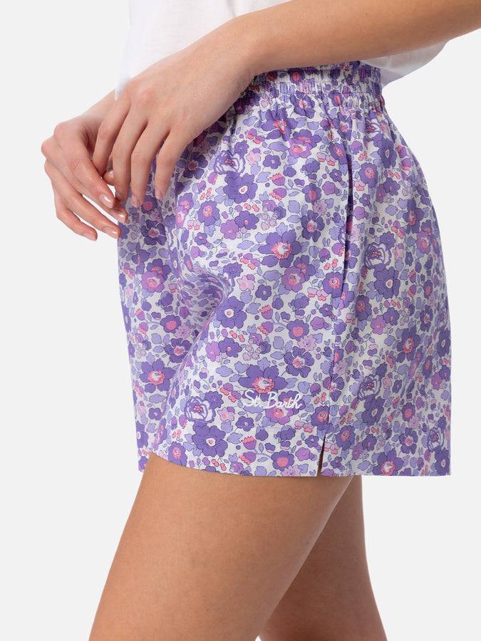 Mc2 Saint Barth Pantaloncini pull up da donna Betsy in cotone Meave | REALIZZATO CON TESSUTO LIBERTY Moda
