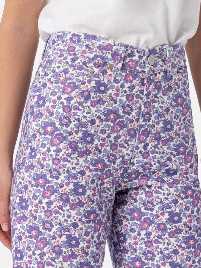Mc2 Saint Barth Denim donna stampa Betsy lilla Belleville | REALIZZATO CON TESSUTO LIBERTY 2025