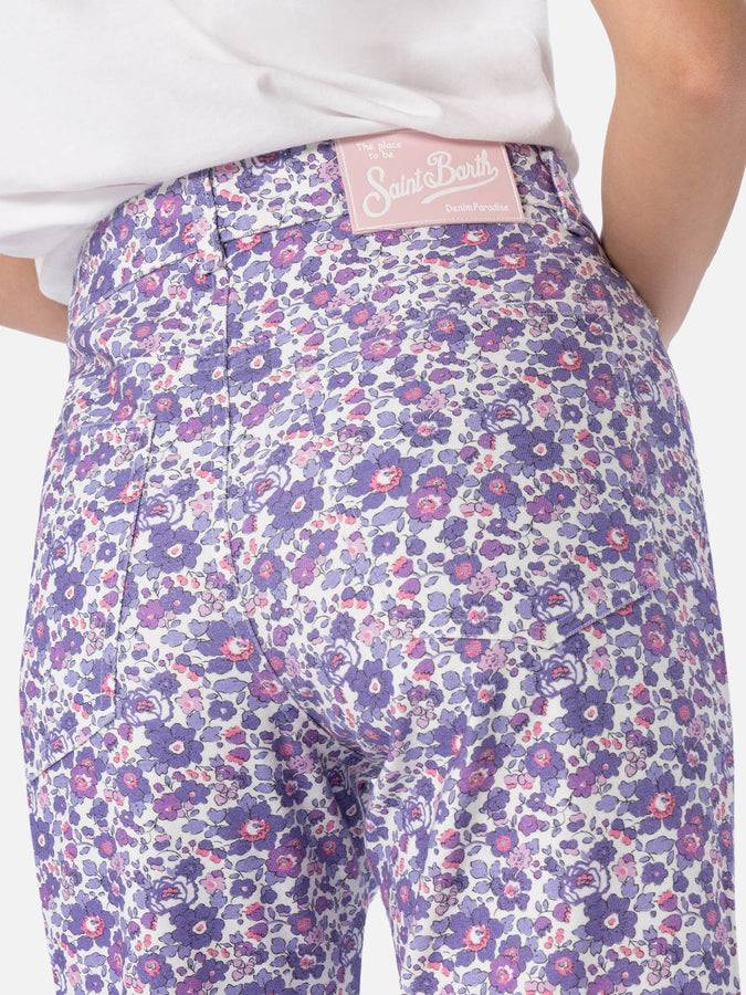 Mc2 Saint Barth Denim donna stampa Betsy lilla Belleville | REALIZZATO CON TESSUTO LIBERTY 2025