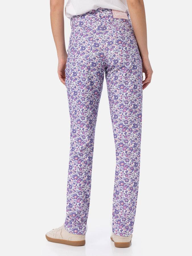Mc2 Saint Barth Denim donna stampa Betsy lilla Belleville | REALIZZATO CON TESSUTO LIBERTY 2025