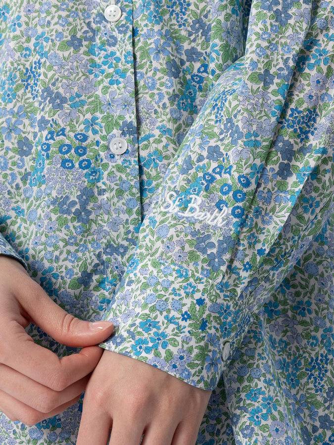 Mc2 Saint Barth Camicia over da donna in cotone stampa Joanna Luise Brigitte | REALIZZATA CON TESSUTO LIBERTY Italy