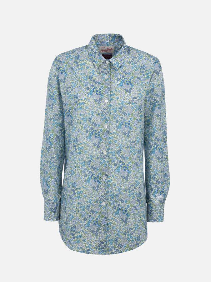 Mc2 Saint Barth Camicia over da donna in cotone stampa Joanna Luise Brigitte | REALIZZATA CON TESSUTO LIBERTY Italy