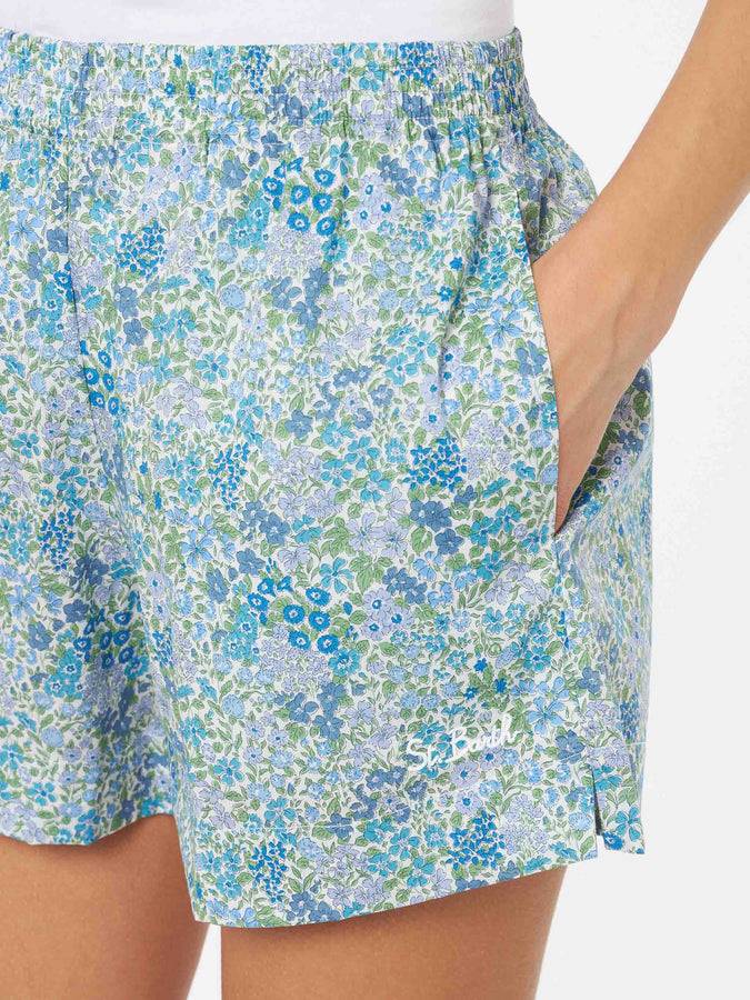 Mc2 Saint Barth Pantaloncini pull up da donna Joanna Luise in cotone Meave | REALIZZATO CON TESSUTO LIBERTY Italia