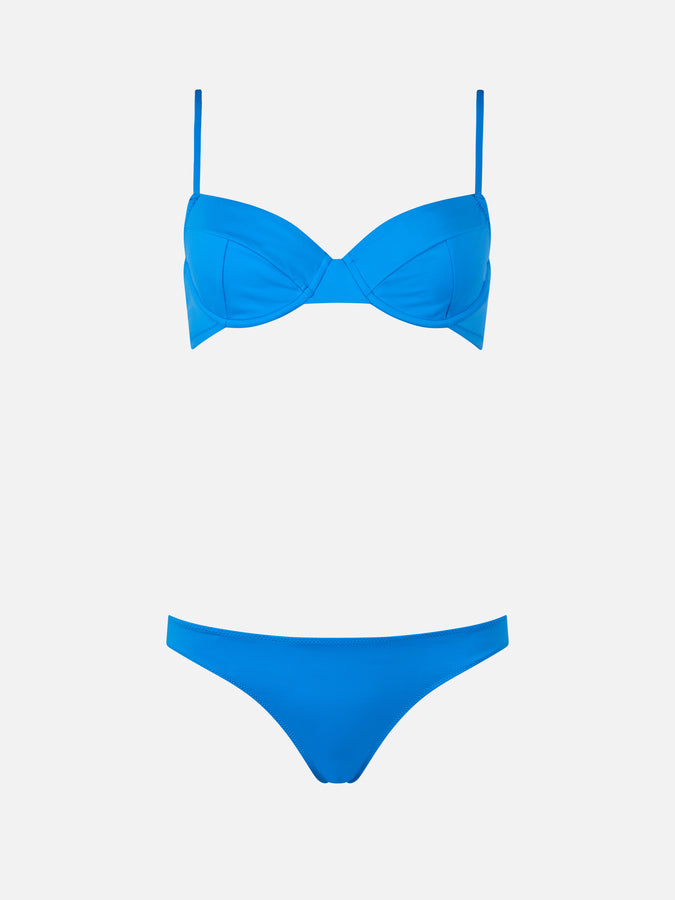 Mc2 Saint Barth Woman bluette underwired bralette bikini Bea Lido Spedizione Gratuita