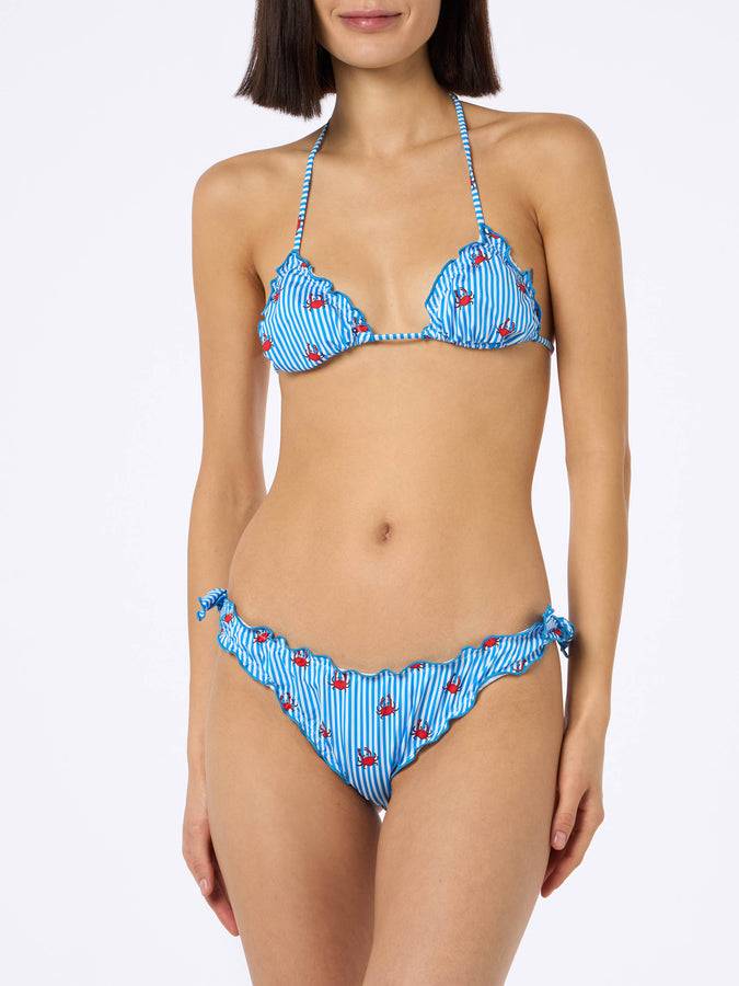 Mc2 Saint Barth Woman triangle classic bikini Sarius with crab print Sconto