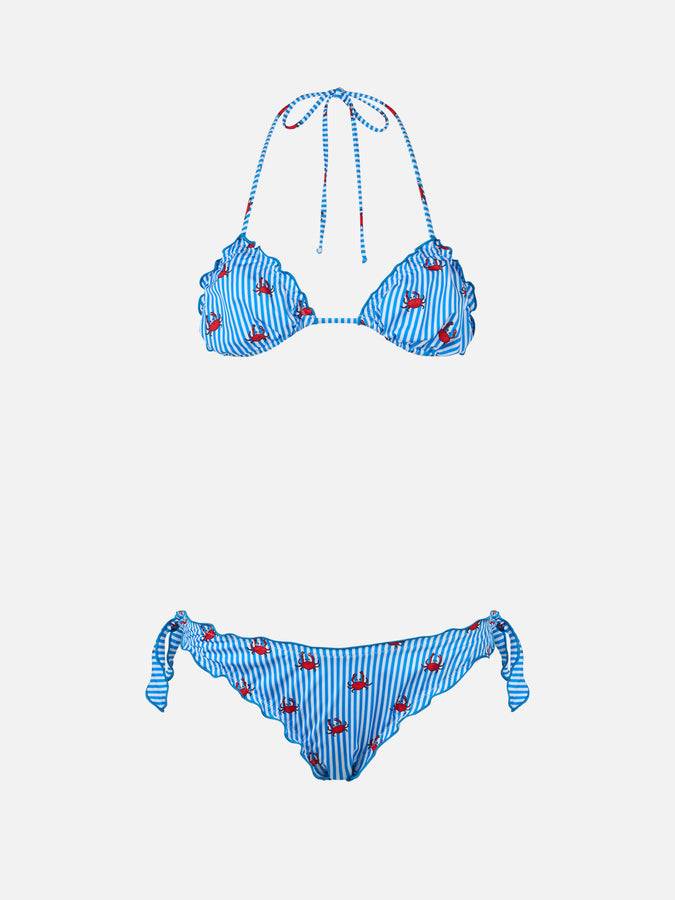 Mc2 Saint Barth Woman triangle classic bikini Sarius with crab print Sconto