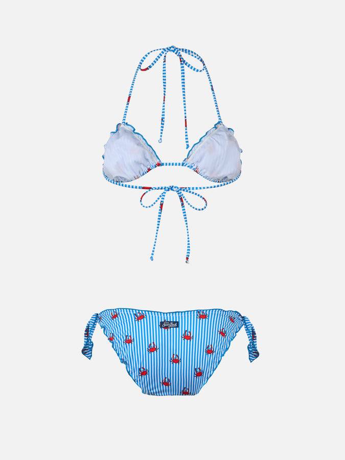 Mc2 Saint Barth Woman triangle classic bikini Sarius with crab print Sconto
