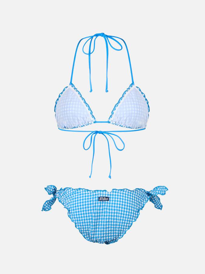 Mc2 Saint Barth Bikini donna classico a triangolo in seersucker Sagittarius Moon Offerta