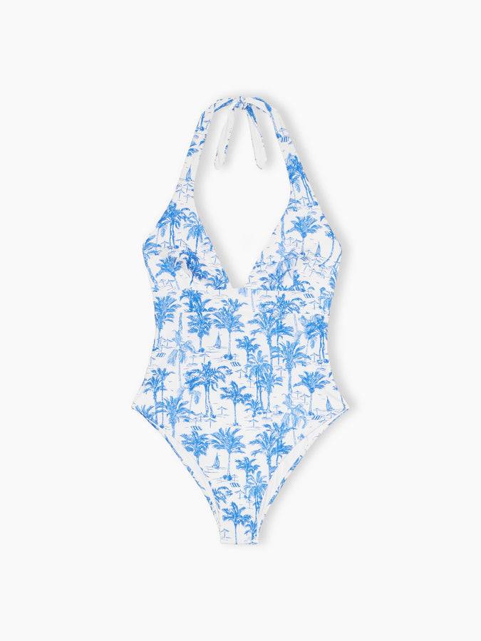 Mc2 Saint Barth Woman one-piece Marylin swimsuit with toile de Jouy print Hotsell