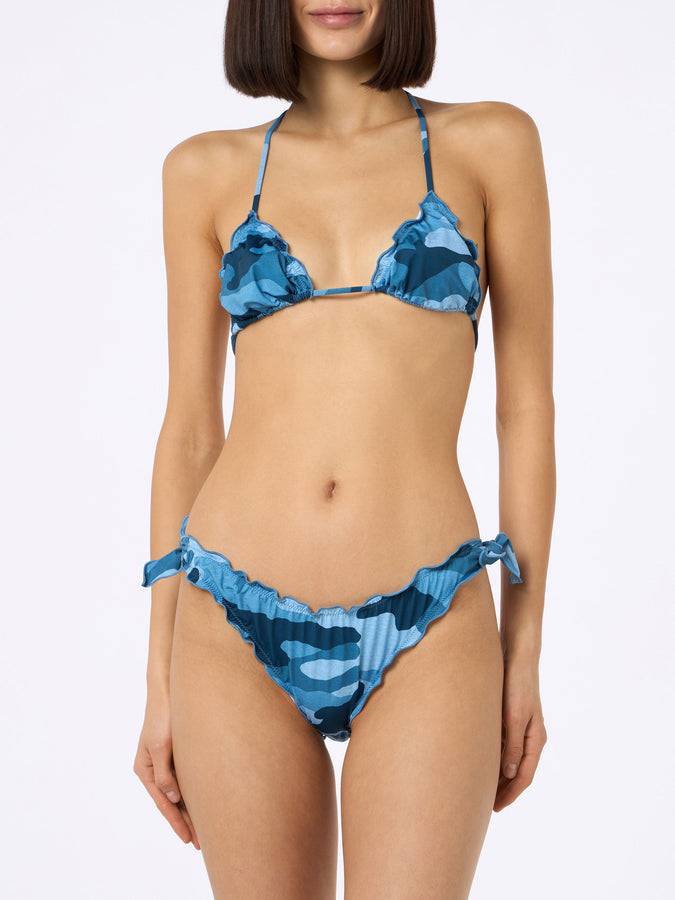 Mc2 Saint Barth Woman denim camouflage triangle classic bikini Sarius Saldi