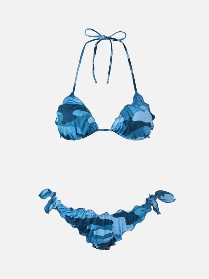 Mc2 Saint Barth Woman denim camouflage triangle classic bikini Sarius Saldi