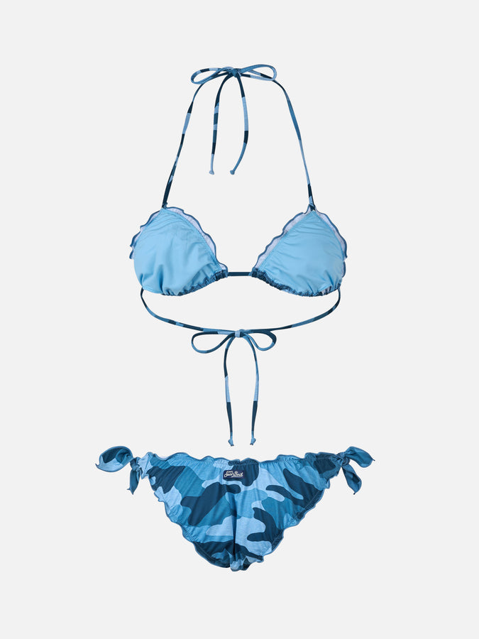 Mc2 Saint Barth Woman denim camouflage triangle classic bikini Sarius Saldi