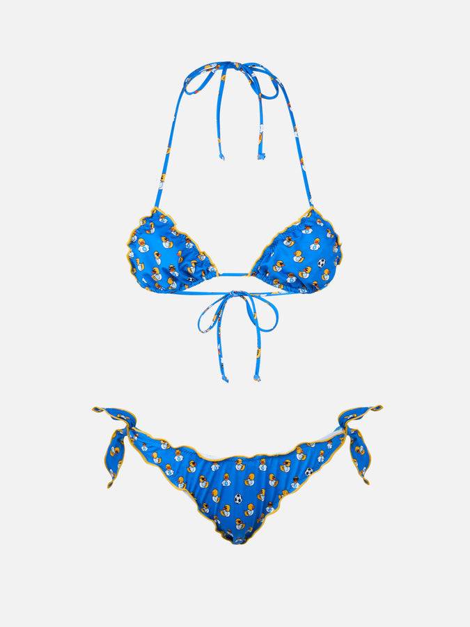 Mc2 Saint Barth Woman Ducky Napoli print triangle classic bikini Sarius | SSC NAPOLI SPECIAL EDITION Offerte