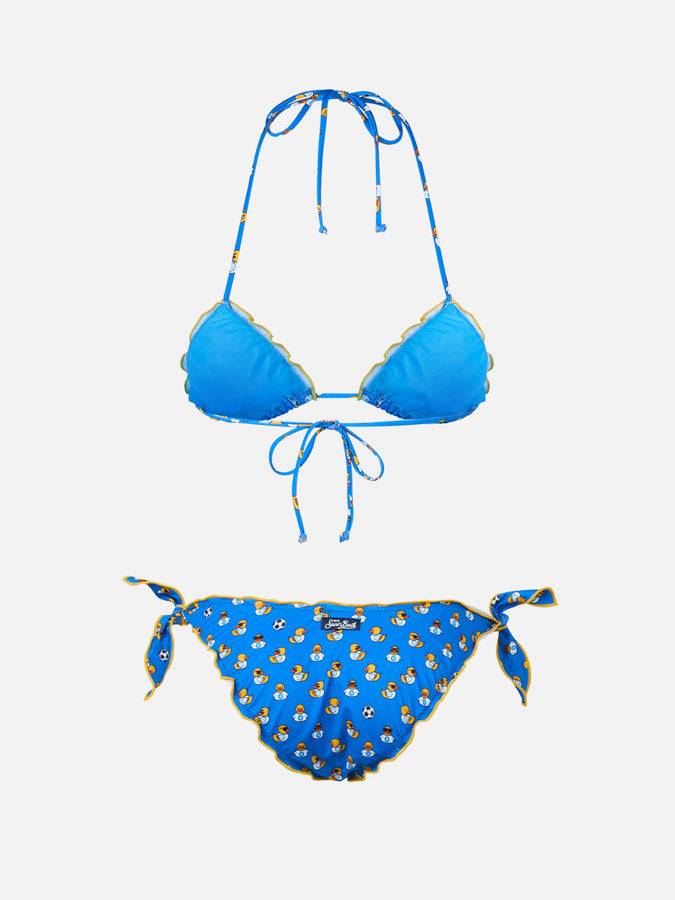 Mc2 Saint Barth Woman Ducky Napoli print triangle classic bikini Sarius | SSC NAPOLI SPECIAL EDITION Offerte