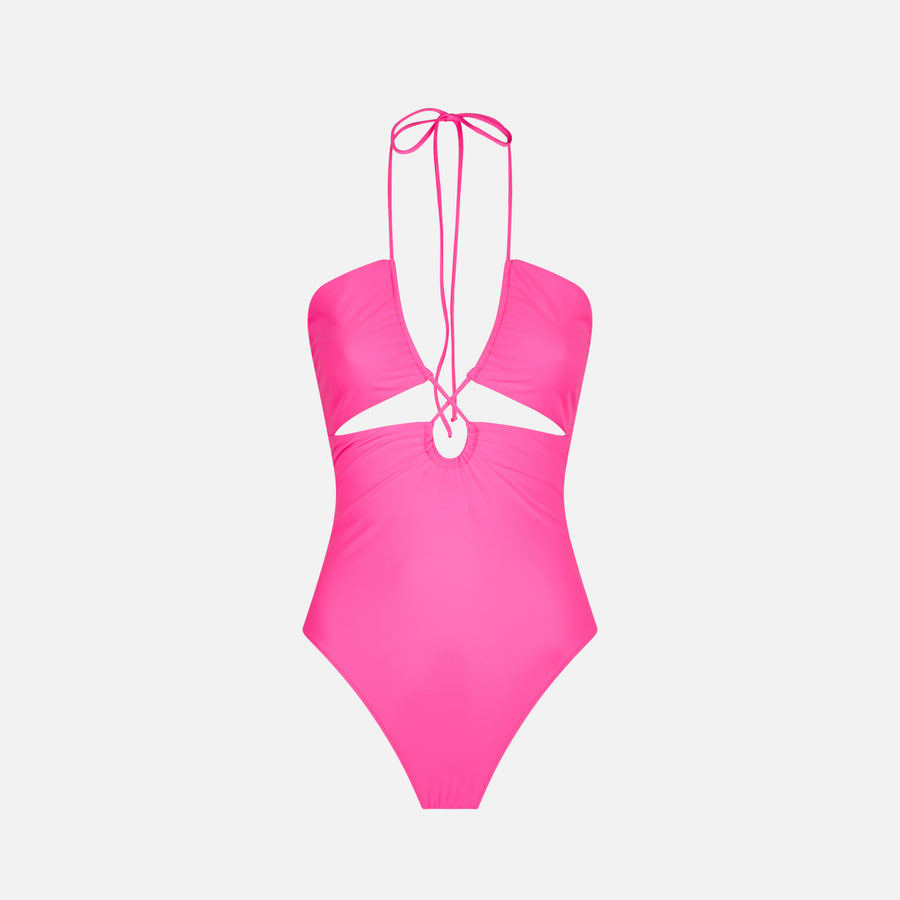Mc2 Saint Barth Costume intero cut out rosa fluo Offerta temporanea