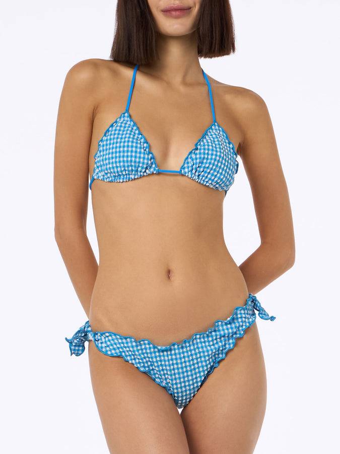 Mc2 Saint Barth Bikini donna classico a triangolo in seersucker Sagittarius Moon Vendite Flash